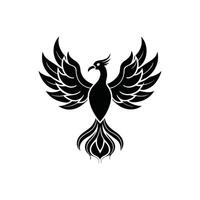 Mythical Phoenix in Flight Illustration Design vector