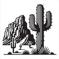 Beautiful Desert Cactus Scene Illustration for Design vector