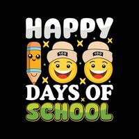 Happy 100 Days Of School, Cute 100 Days Smarter Typography for School vector