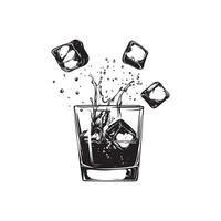 Whiskey Glass Design with Bold Whiskey Splash vector