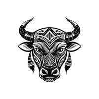 Rustic Bull Head Graphic for Wall Art Creation vector