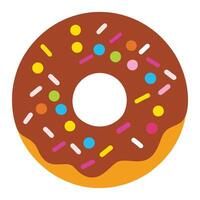 Sweet Doughnut with Sprinkles Digital Design vector