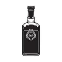 Whisky Bottle Design with Artistic Whiskey Illustration vector