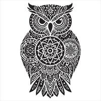 Owl Spirit Mandala Pattern with Vibrant Details vector