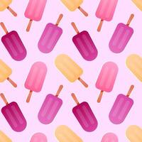 Seamless pattern with fruit ice. Colorful ice cream. Eskimo. Background design vector