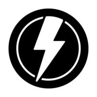 Lightning bolt circle logo icon vector