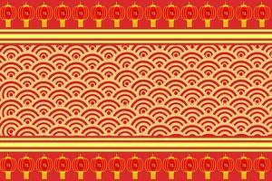 pattern on red background for chinese new year vector
