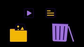 Creative visual of files being moved to trash and folders on a transparent background, illustrating file management and deletion. Suitable for productivity and technology themes. video