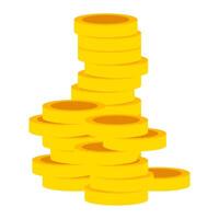 Stack of gold coins icon. Money and wealth sign. illustration isolated on white background. vector