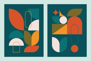 Abstract geometric art with a modern and minimalist aesthetic poster. Geometrical background vector