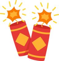 Cute firecrackers illustration for happy new year. png