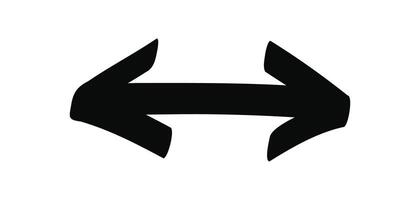 Hand drawn doodle double arrow isolated on a white vector