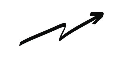 Hand drawn doodle arrow in a lightning shape isolated on a white vector