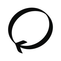 Hand drawn doodle circle arrow isolated on a white vector