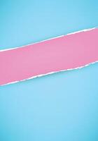 Abstract blue and pink background. Torn paper style background. Banner for advertise product on website. Space for text. illustration. vector