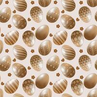 Seamless Easter pattern with eggs in brown tones vector