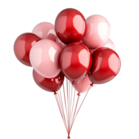 A bunch red and pink balloons transparent background. png