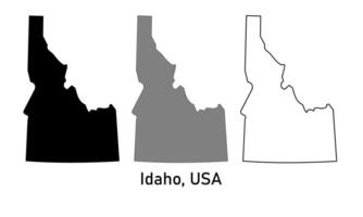 Simple map of the state of Idaho, USA in outline style, black color, gray color vector