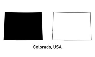 Simple map of the state of colorado, USA in outline style, black color vector