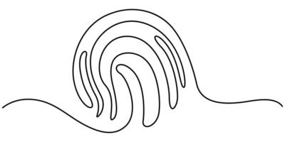 Fingerprint Icon Editable Stroke Continuous one line drawing vector