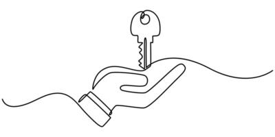 continuous one line Drawing of Real Estate Agent Single Line Icon vector
