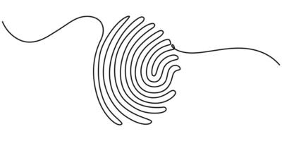 Fingerprint in one continuous line drawing vector