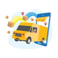 Fast and Reliable Delivery Service Experience vector
