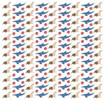 dolphin, seal with fruit as a pattern background vector