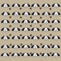 cute dog and paw pattern with brown background vector