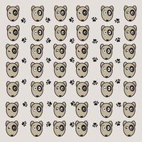 strange dog and paw pattern vector