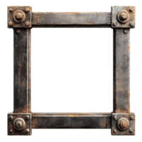 an old wooden frame with rivets on it transparent background. png