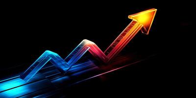 This captivating design showcases a vibrant upward trend line, representing significant business growth and asset analysis in a global context, enhanced by sleek color transitions photo