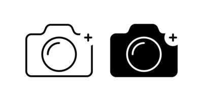 Set of camera plus icons. for mobile concept and web design. illustration on white background vector