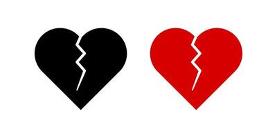 Broken Heart icon. broken heart sign. for mobile concept and web design. illustration vector