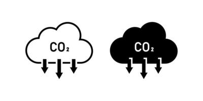 Carbon emissions icon set. Co2 sign. for mobile concept and web design. illustration vector