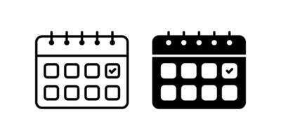 Calendar icon set. Date Symbol. schedule sign. for mobile concept and web design. illustration on white background vector