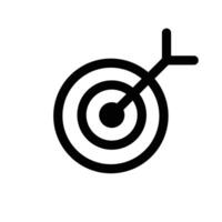 goal target line icon with arrow on dartboard success vector