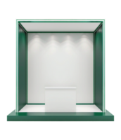 Event Booth Display Product Showcase Modern Box Background Green Color Design png