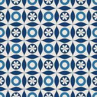 Seamless Retro Leaf Pattern with Geometric Shapes vector