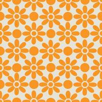 Retro Floral Pattern with White Daisies on Lime Green Background vector