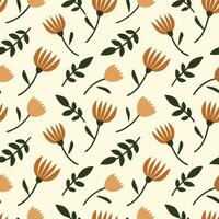 Vintage-Inspired Floral Pattern Featuring Minimalist Botanical Art vector