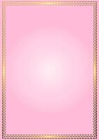 Template of empty gradient pink frame with gold and highlights vector