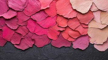 Abstract makeup texture background with various shades of pink and peach photo