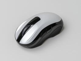Modern Wireless Computer Mouse on White Background photo