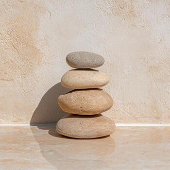 apilar de piedras en beige antecedentes foto