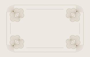 Vintage deco frame banner with flower. Abstract decoration template vector
