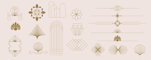 Vintage deco frame and border element object vector
