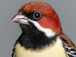 Close up of a colorful bird with vibrant plumage photo