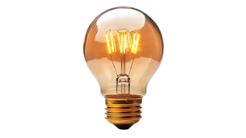 Create a Glowing Filament Bulb with Transparent Background png
