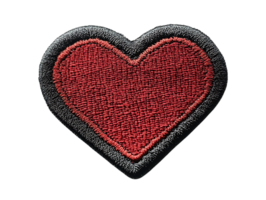 Create Embroidered Heart Patches with Transparent Backgrounds png